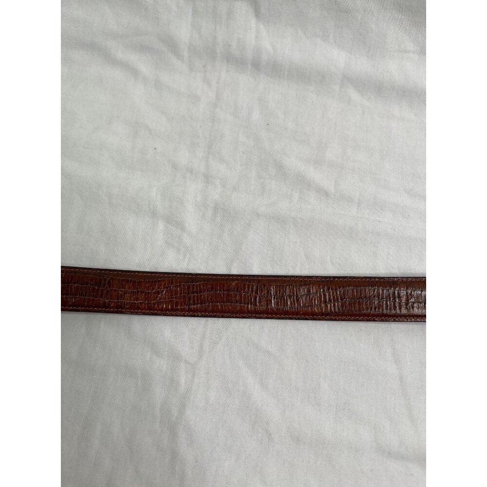 Trafalgar Brown Land Lizard Leather Belt Size 38 Handmade In Italy - Picture 6 of 9